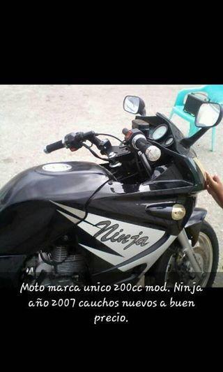 En venta moto unico 200cc año 2007 mod. Ninja