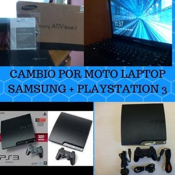 CAMBIO x MOTO LAPTOP SAMSUNG PS3 SLIM DE 320 GB