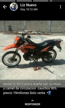 Venta Moto Tx 2012