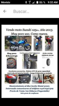 Moto Suzuki Impecable Como de Agencia